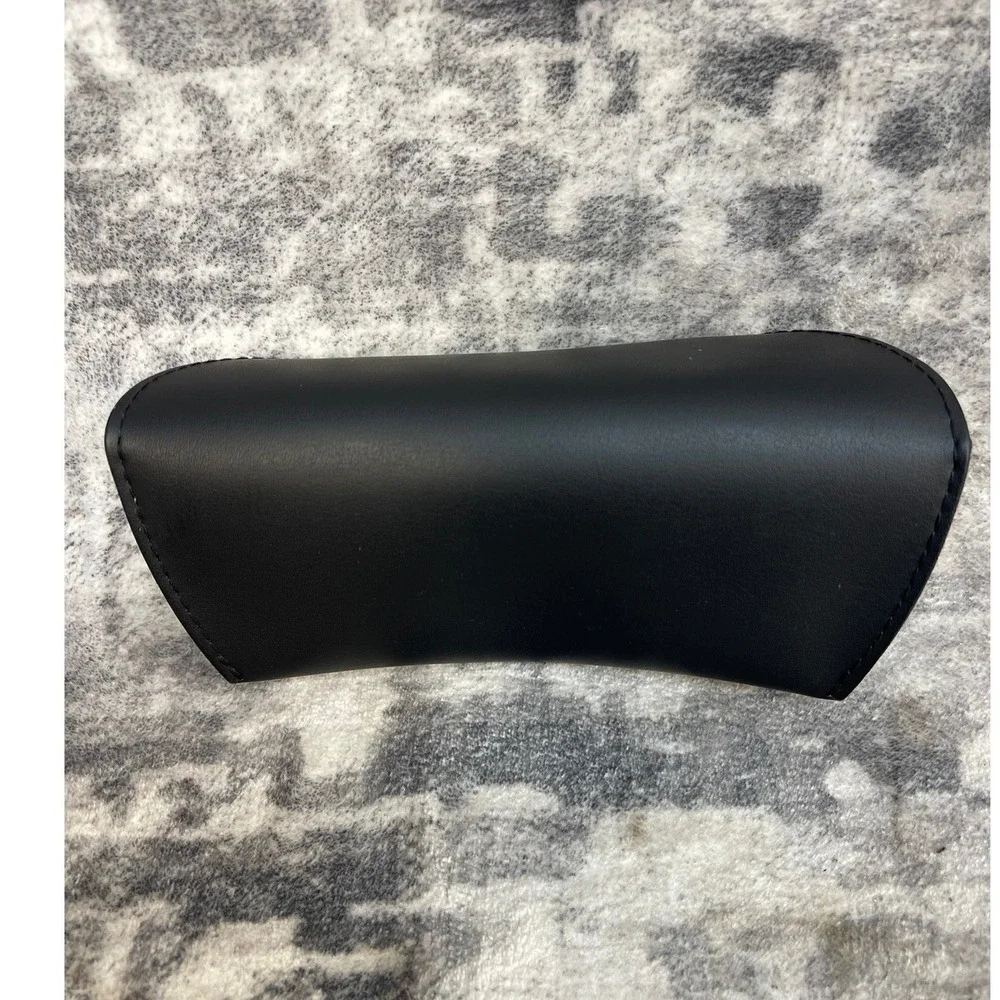 Ray-Ban Sunglasses Case‎ Black Textured Leather Snap Pouch Luxottica Gold Logo